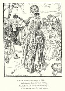Ilustrace k Vicar of Wakefield od Olivera Goldsmitha (litho) od Edmund Joseph Sullivan