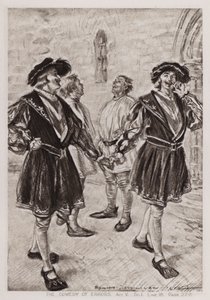 The Comedy of Errors, Act V, Sc I (litho) od Edmund Joseph Sullivan