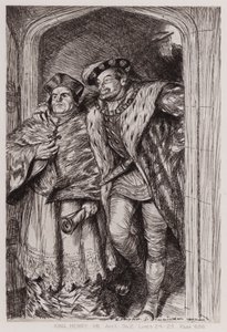 Slavná historie života krále Jindřicha VIII., dějství I, Sc 2 (litho) od Edmund Joseph Sullivan