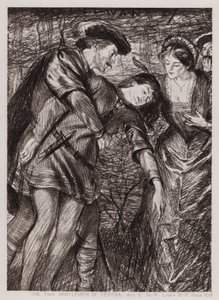 Dva pánové z Verony, dějství V, Sc 4 (litho) od Edmund Joseph Sullivan