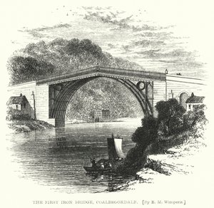 The First Iron Bridge, Coalbrookdale (rytina)