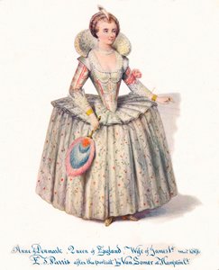 Anna Dánská, anglická královna, manželka Jakuba 1., 19. stol.