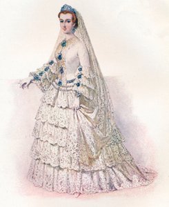 Císařovna Eugenie ve svatebních šatech, 1853, 1902