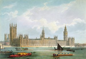 The New Houses of Parliament, vyryl Thomas Picken, vydal Lloyd Bros. und Co., 1852