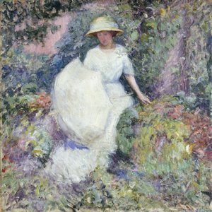 Dívka se slunečníkem (olej na plátně) od Edmund William Greacen