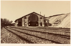 Nádraží Longueau, 1855 (foto) od Edouard Denis Baldus