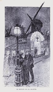 Česká Paříž: Le Moulin de la Galette (litografie) od Edouard Alfred (1875 1954) Cucuel