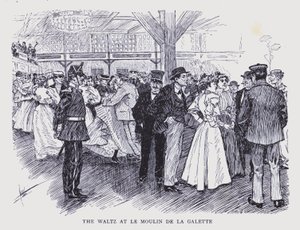 Bohémská Paříž: Valčík v Le Moulin de la Galette (litografie)