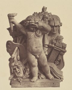["Les Beaux-arts", Socha Nicolase Guillemina, výzdoba Louvru, Paříž] od Édouard Baldus