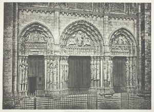 Hlavní portál, katedrála Chartres od Édouard Baldus