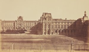 Cour Napoléon pohledem z Tuilerií, Louvre, Paříž od Édouard Baldus