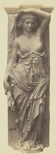 Caryatid od Victora Vilaina, výzdoba Louvru, Paříž od Edouard Denis Baldus