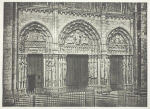 Hlavní portál, katedrála Chartres od Edouard Denis Baldus