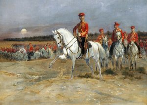 Carevich Nicholas Recenze vojsk od Jean Baptiste Edouard Detaille