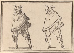 Gentleman zabalený do pláště od Edouard Eckman after Jacques Callot