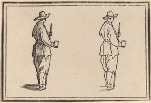 Sedlák s pohárem od Edouard Eckman after Jacques Callot