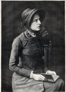 Slečna Kate Booth (Catherine Booth-Clibborn (Booth Clibborn), marechale z Armee spásy (1858-1955) - rytina od Navelliera v „The Illustrous Diary““ z roku 1891