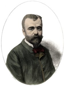Portrét Ernesta Lavisse (1842-1922), francouzského historika a akademika - rytina Navellier v „Le journal illustrious““ z roku 1892