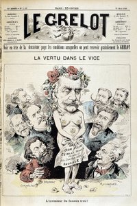 Kreslený film o skandálu v Panamě: „Ctnost v neřesti: vynálezce slavné díry!“ - Couv. „Le Grelot“ z 26. března