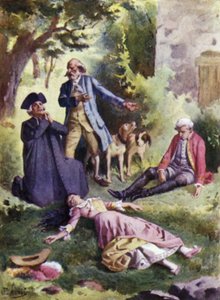 Mrtvý, mrtvý! řekla Trpělivost, A tam je vrah!. Ilustrace pro Mauprat od George Sand