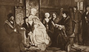 Erasmus čte mladému císaři Karlu V., Brusel od Edouard Jean Conrad (after) Hamman