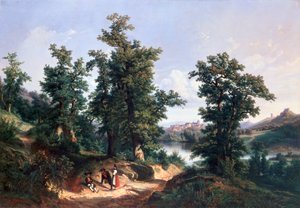 Vchod do lesa Saverne, 1838 od Edouard Jean Marie Hostein