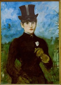 Amazonka, modré pozadí od Édouard Manet