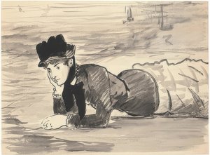 Annabel Lee na pláži. Kolem roku 1881 od Édouard Manet
