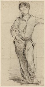 Připsáno Édouardu Manetovi - Stojící mladý muž (Léon Leenhoff) (recto), 1864-65 od Édouard Manet