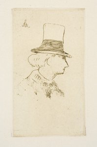 Baudelaire z profilu v klobouku, 1862 od Édouard Manet