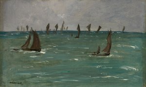 Lodě v Berck-sur-Mer od Édouard Manet