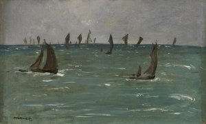 Lodě v Berck-sur-Mer od Édouard Manet