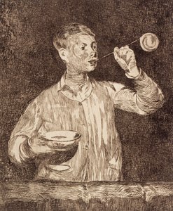 Chlapec foukající mýdlové bubliny od Édouard Manet