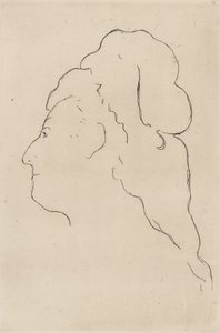 Eva Gonzales, profil otočený doleva, 1870 od Édouard Manet
