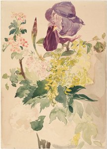 Květina s kosatcem, laburnum a pelargonie, 1880 od Édouard Manet