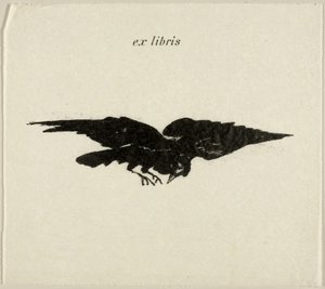 Flying Raven: ex libris, z The Raven (Le Corbeau) od Édouard Manet