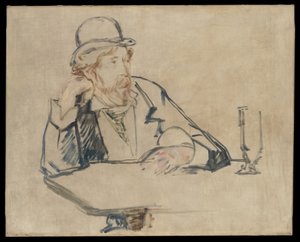 George Moore (1852-1933) v kavárně od Édouard Manet