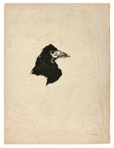 Hlava havrana v profilu, z The Raven (Le Corbeau) od Édouard Manet
