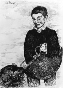 Chlapec se psem od Édouard Manet
