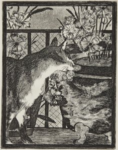 Le chat et les fleurs (Kočka a květiny) od Édouard Manet