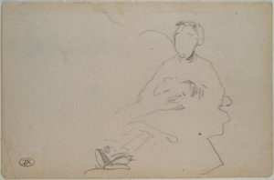 Manet - Skica sedící ženy (list ze skicáře), asi 1864-1868 od Édouard Manet