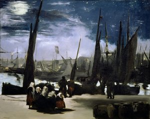 Moonlight on Boulogne Harbour, 1868 od Édouard Manet