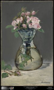 Mechové růže ve váze od Édouard Manet