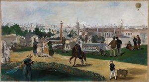 Norský jazyk Bokmål:  View of the 1867 Exposition Universelle in Paris Pohled na Všeobecnou výstavu v Paříži v roce 1867 od Édouard Manet