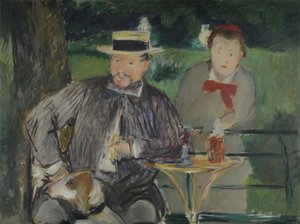 Portrét Ernesta Hoschedého a jeho dcery Marthe od Édouard Manet