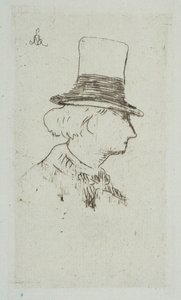 Portrét Charlese Baudelaira v profilu, 1862-67. od Édouard Manet