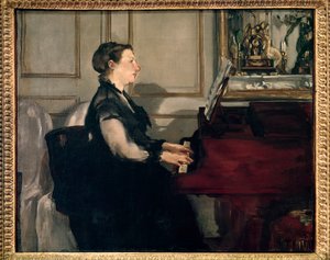 Portrét Madame Manet na klavíru Malba Edouarda Maneta (1832-1883) od Édouard Manet