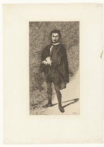 Portret van herec Philibert Rouvière v roli van Hamleta Rouvière jako Hamlet Tragický herec od Édouard Manet