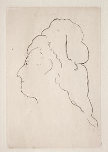 Profil Evy Gonzalès se otočil doleva od Édouard Manet
