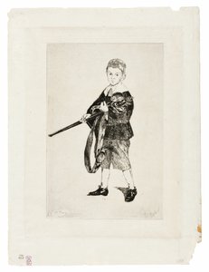 Chlapec s mečem, otočený doleva III od Édouard Manet